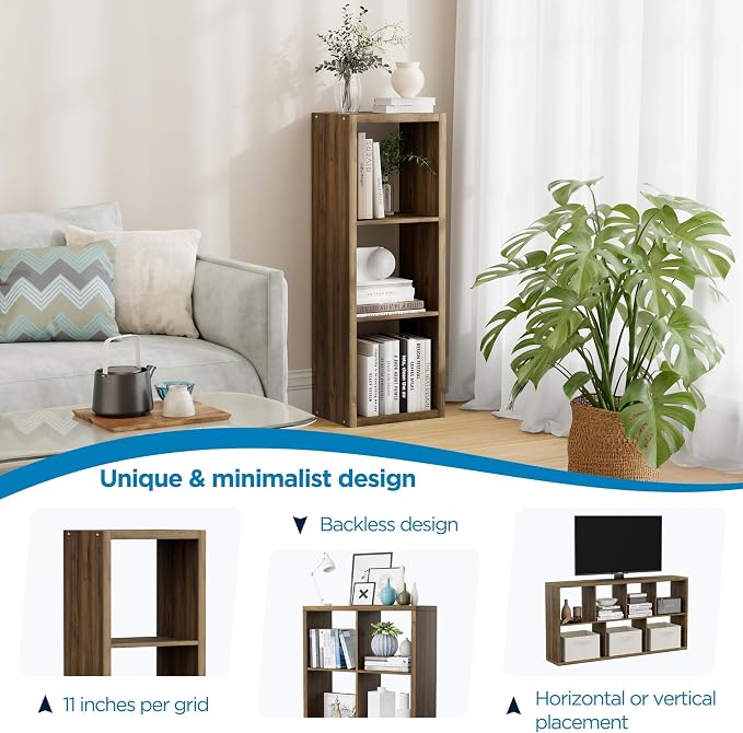 3 Cube Storage Organizer Single Row, Cube Shelf - Image 6
