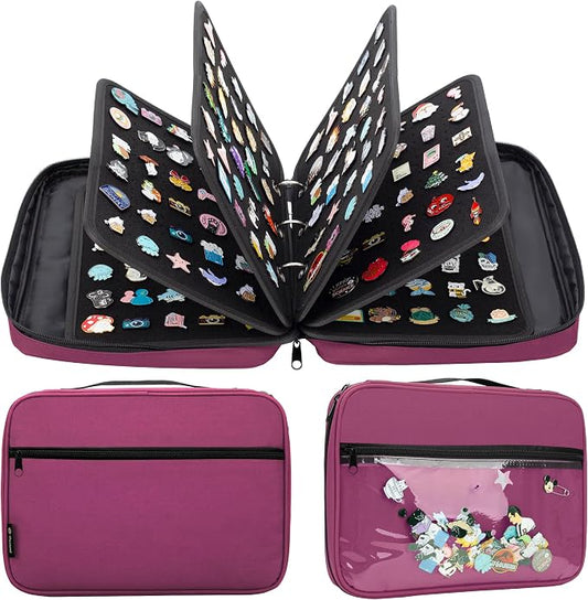Enamel Pin Display Pages Pin Carrying Case, Pins Collection Storage Organizer by PACMAXI