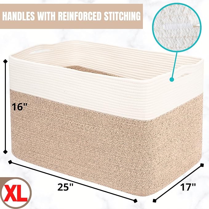 MINTWOOD Design 112L Extra Large Blanket Basket Holder Living Room, Pool Towels - Image 7