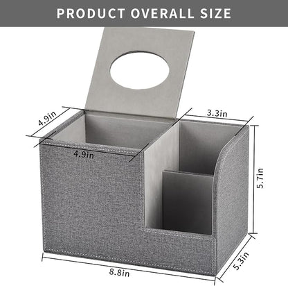 Square Tissue Box Cover Organizer, PU Leather Cube Tissue Box Holder - Image 2