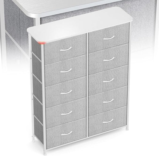 Curved Profile Dresser for Bedroom, Chest of Drawers, 10 Storage Drawers by Sonharlar