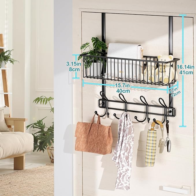 Kaiferty Over The Door Hooks Organizer, Door Hanger Door Storage - Image 7