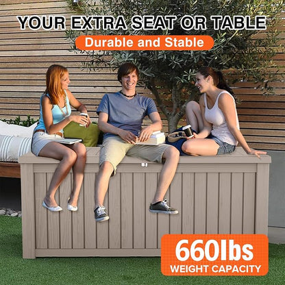 EasyUp 180 Gallon Deck Boxes Waterproof, Outdoor Large Storage Boxes - Image 4