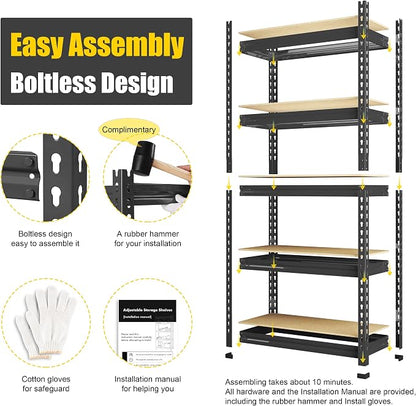 PrimeZone 32" W x 16" D x 63" H Storage Shelves - Image 8