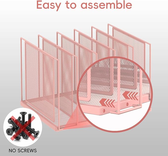 File Organizer for Desk, 5-Section Vertical File Sorter, Paper Holder Organizer - Image 4