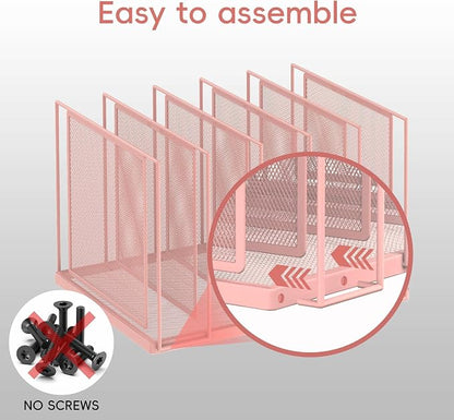 File Organizer for Desk, 5-Section Vertical File Sorter, Paper Holder Organizer - Image 4