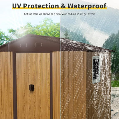Outdoor Metal Storage Shed Window Ventilation Foundation Frame Waterproof - Image 7