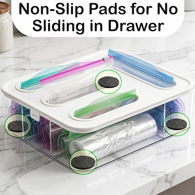 Bag Storage Organizer for Kitchen Drawer, Plastic Bag Container Holder - Image 5