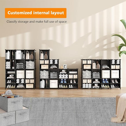 AWTATOS Cube Storage Closet Organizer Storage 12 Cube Shelves, Large and Small - Image 6