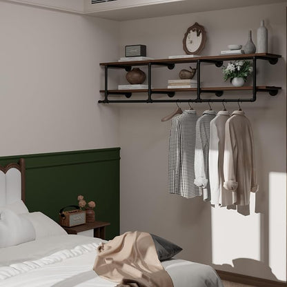 Wall Mounted Clothes Rack 12 Inch Deep, 72 Inch Heavy Duty Garment Rack - Image 3