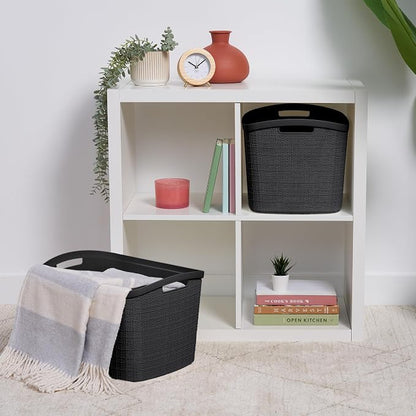 Curver Set of 2 XL 30.5L Jute Decorative Plastic Organization and Storage - Image 9