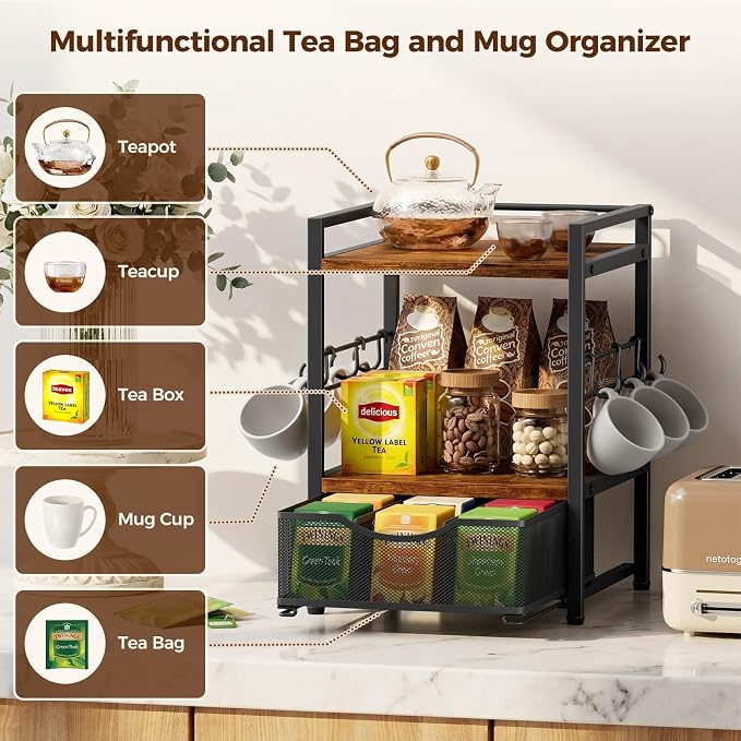Plaviya 3-Tier Tea Bag Organizer - Image 6