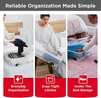 Rubbermaid 68 Quart Under the Bed Low Profile Storage Boxes - Image 3