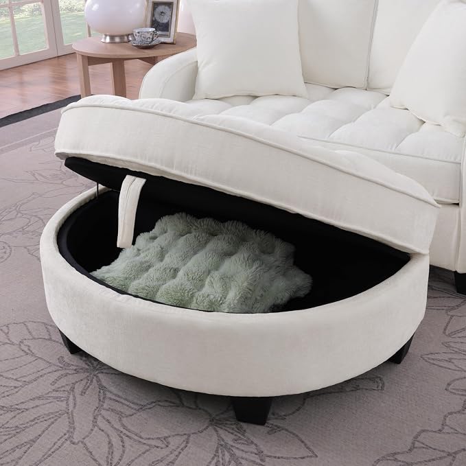 ERYE Chenille Tufted Loveseat Sofa and Ottoman Set, Tufted Recliner Sleeper - Image 7
