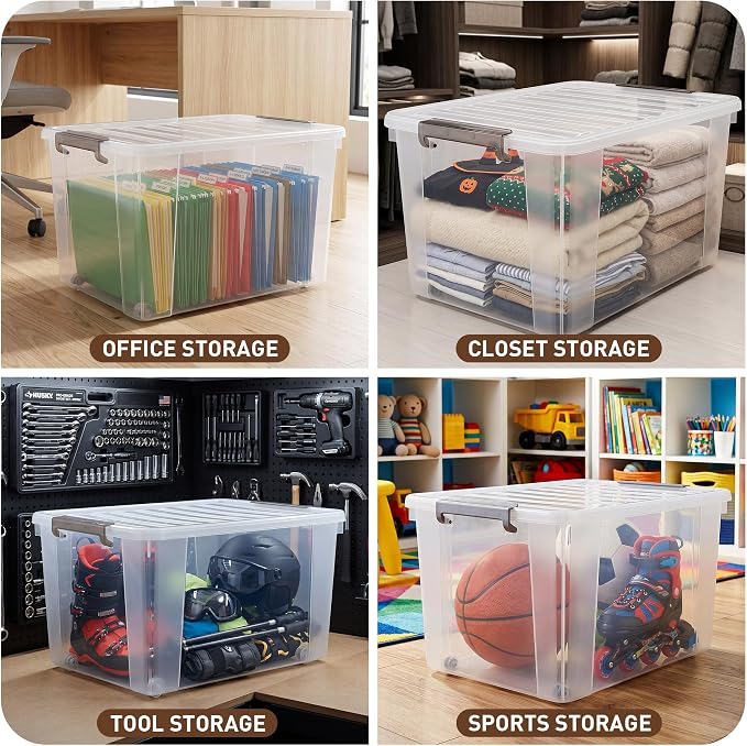 Citylife 6 Packs 69 QT Plastic Storage Bins - Image 6