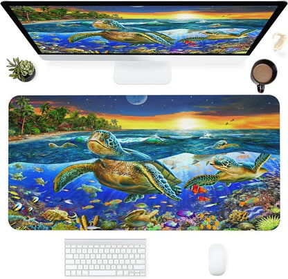 Desk Mat, Sea Turtle Extended Gaming Mouse Pad by SKYDAWNY