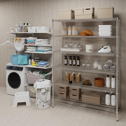 24" Deep x 60" Wide x 74" Height Wire Shelving Kit | 6-Tier | NSF Commercial - Image 2