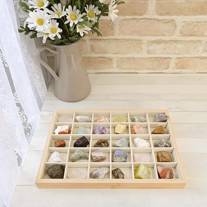 MOOCA 2 Pcs Set Bamboo Jewelry Display Tray Organizer - Image 7