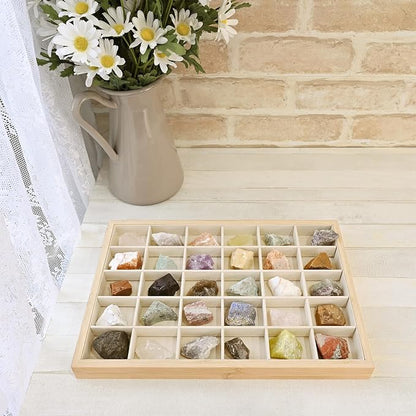 MOOCA 2 Pcs Set Bamboo Jewelry Display Tray Organizer - Image 7
