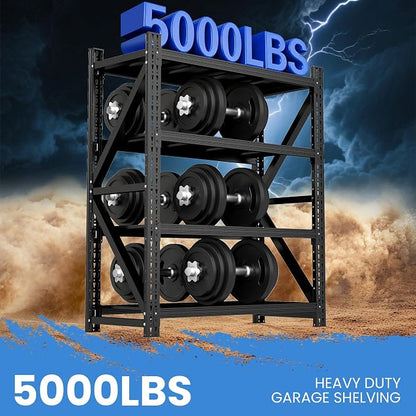 Heavy Duty Garage Storage Shelves 5000LBS Capacity, 4-Tier Large Industrial - Image 3