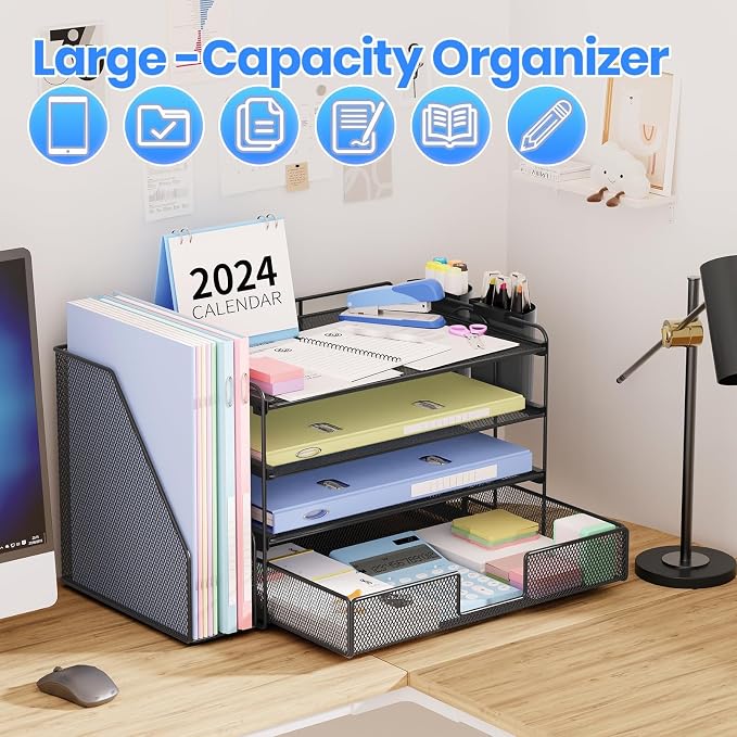 OPNICE Desk Organizer, 4-Tier Desktop File Organizer - Image 7