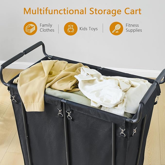Large Laundry Hamper with Wheels, 360L Rolling Big Laundry Basket - Image 6