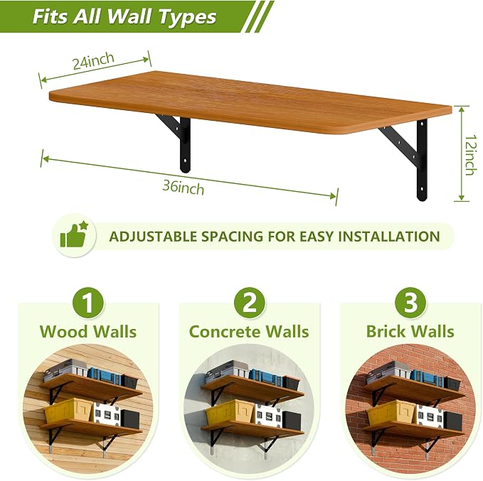 Dogsky 2-Pack Garage Storage Shelving Wall Mounted, 3x2Ft Heavy Duty Wood - Image 3
