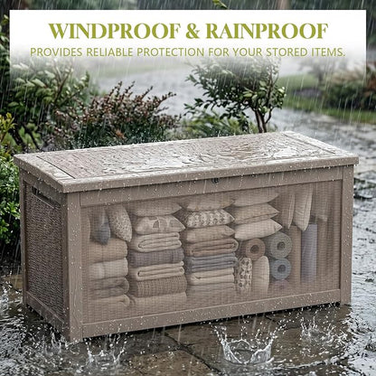 PatioZen 330 Gallon Outdoor Storage Box, Heavy Duty Resin Large Deck Box - Image 5