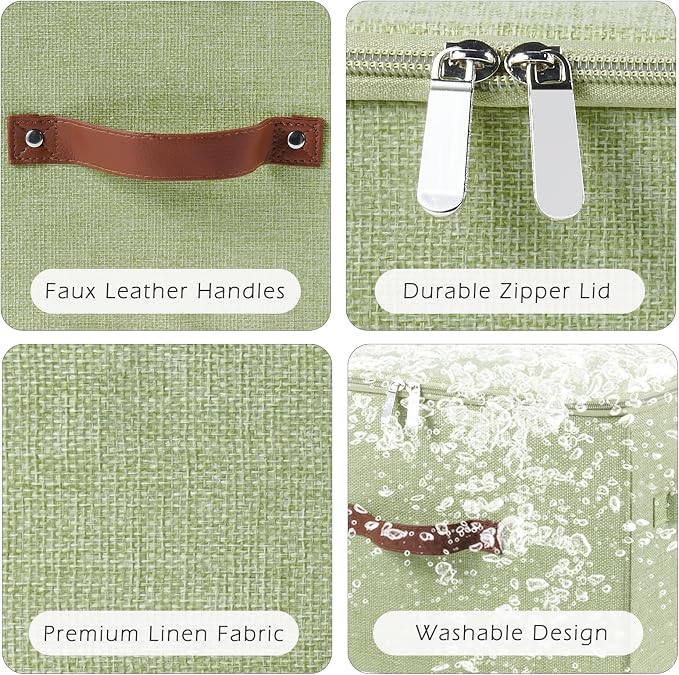 Storage Bins with Zipper Lids Decorative Lidded Baskets Boxes | Clothes - Image 2