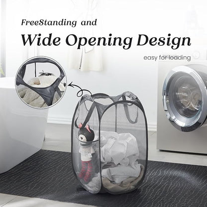 TECHMILLY Collapsible Mesh Pop Up Laundry Hamper - Image 4