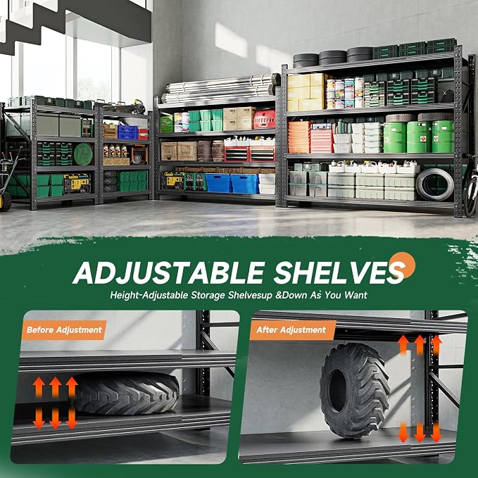 Letaya 3000LBS Storage Shelves Heavy Duty, 4 Tier Adjustable Utility Rack Shelf - Image 4
