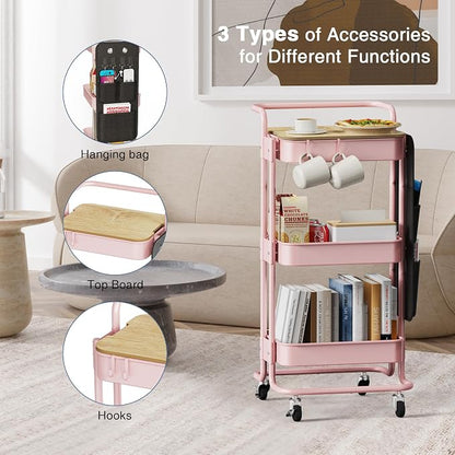 DTK 3-Tier Metal Utility Rolling Cart - Image 5