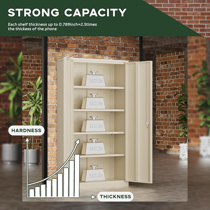 Greenvelly Metal Garage Storage Cabinet - Image 7