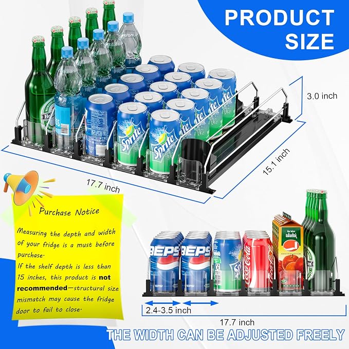 Drink Organizer for Fridge, Upgrade Soda Can Dispenser for Refrigerator - Image 3