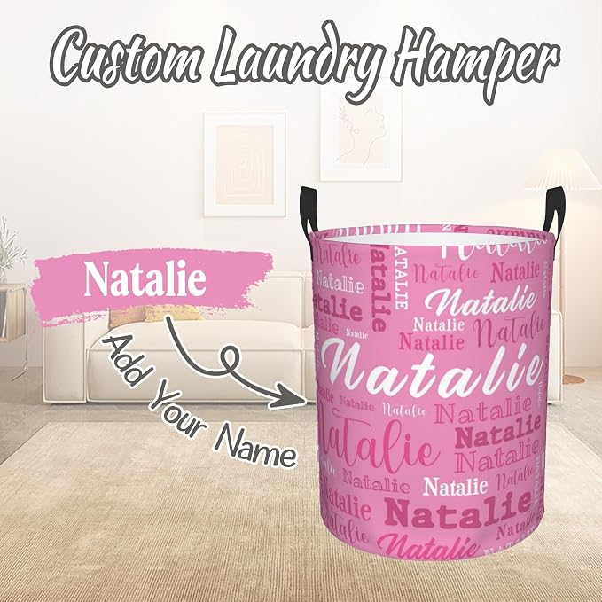 Custom Name Laundry Hamper, Personalized Laundry Baskets - Image 2