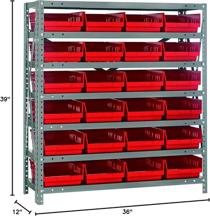 Quantum Storage Systems 1239-107RD Solid Heavy Duty 7 Shelves 24 Economy Red - Image 2