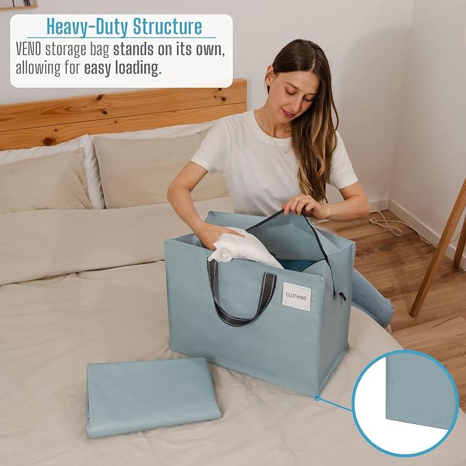 VENO 4 Pack Heavy Duty Moving Bags, Storage Bags, Packing Supplies, Top Zipper - Image 2