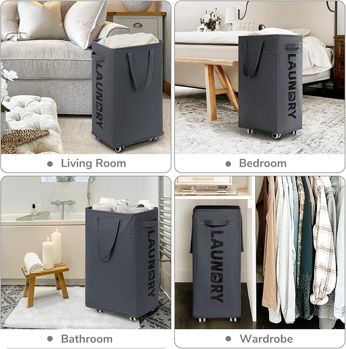 CHICVITA 75L Large Rolling Laundry Basket - Image 5