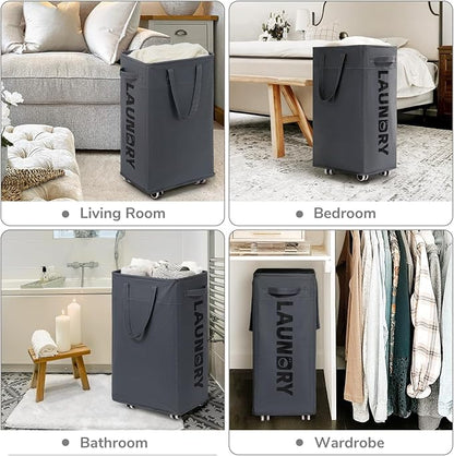 CHICVITA 75L Large Rolling Laundry Basket - Image 5