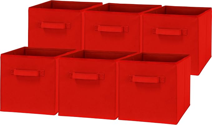 Simple Houseware Foldable Cube Storage Bins, 11-Inch Red by SimpleHouseware