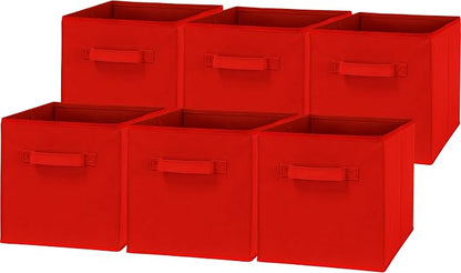 Simple Houseware Foldable Cube Storage Bins, 11-Inch Red by SimpleHouseware