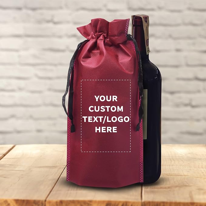 DISCOUNT PROMOS Non-Woven Vineyard Two Bottle Wine Bags - Image 7