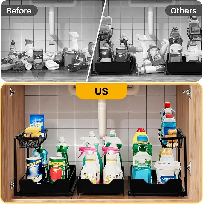 3 Pack, Under Sink Organizer 2-Tier - Image 3