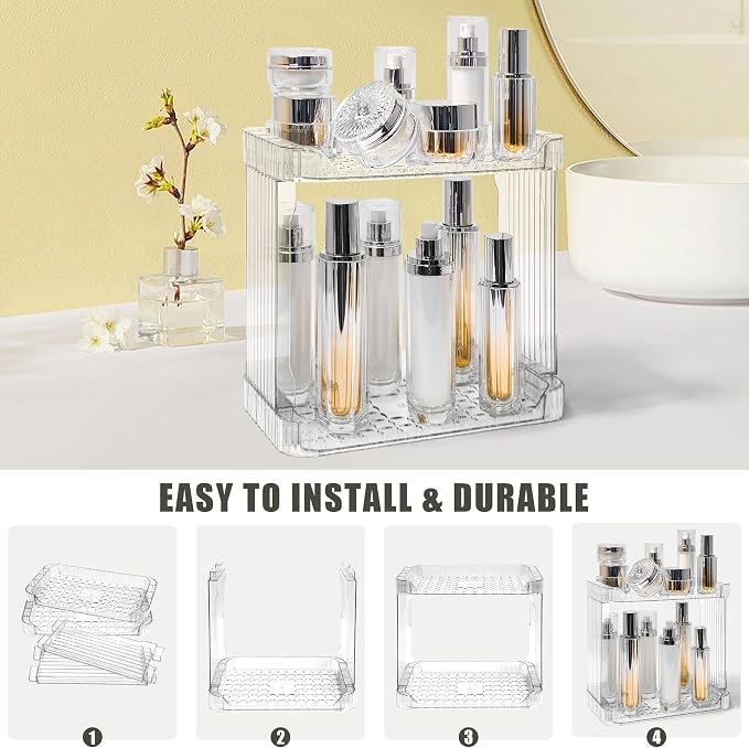 Bathroom Counter Organizer Cosmetics Skincare Organizers Skincare Makeup - Image 4