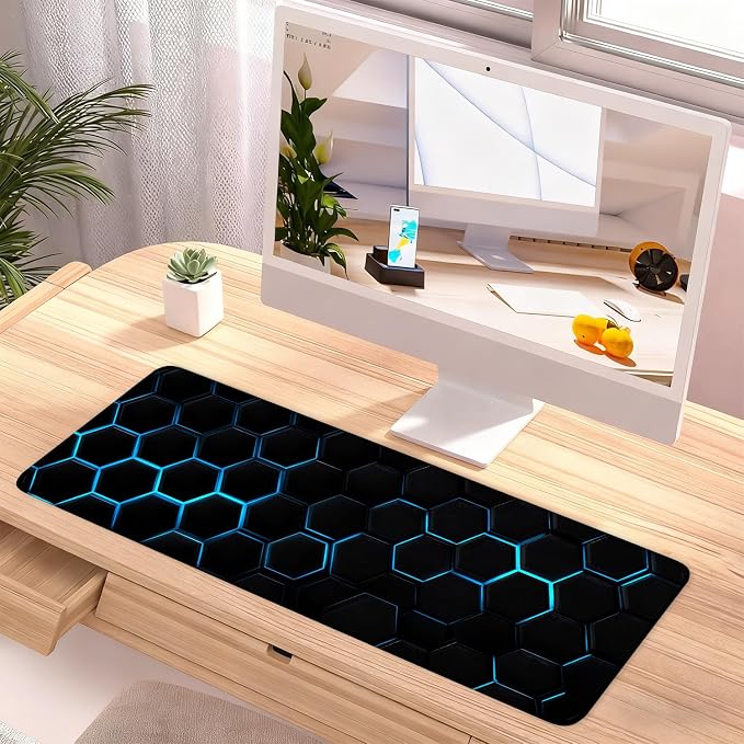 Gaming Mouse Pad – Large Extended Desk Mat 31.5 x 11.8 in– Futuristic Black - Image 2
