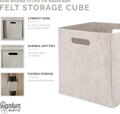 Parker Baby Felt Foldable Storage Cube Bin - Image 3