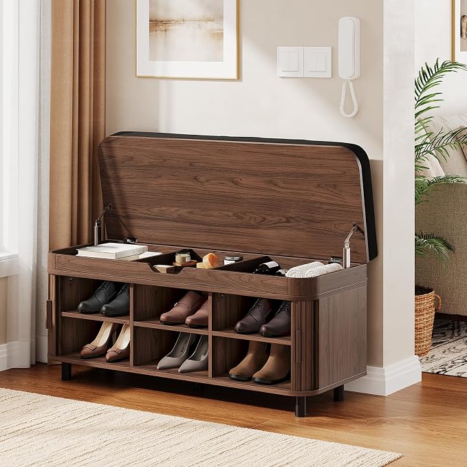 ONBRILL 43.3" Shoe Storage Bench - Image 8