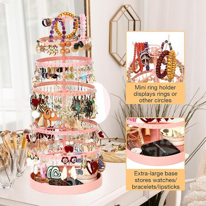 17Dec 6 Tier Rotating Jewelry Organizer Stand, 230 Holes Earring Holder - Image 4