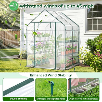 Ohuhu Plastic Greenhouse for Outdoors: Portable Walk in Plant Green House - Image 7