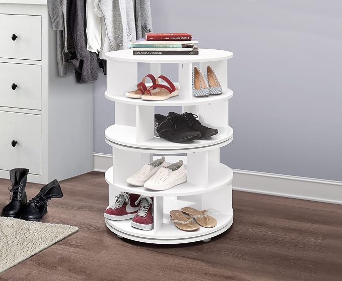 Kings Brand Furniture Cassidy Revolving Shoe Rack, Spinning Shoe Rack Tower by KingsBrandFurniture